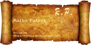 Raits Patrik névjegykártya